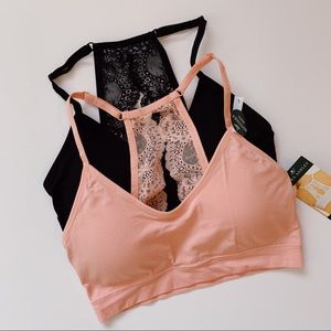 NEW Laura Ashley 2 PK Seamless Lounge Bras (Large)